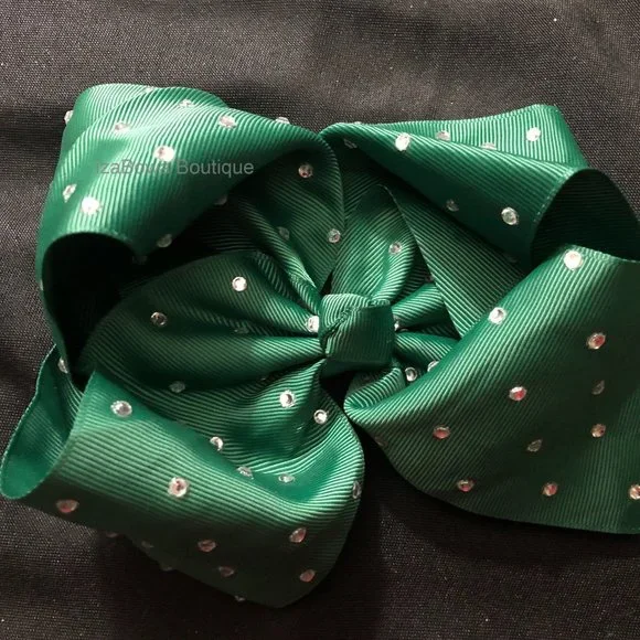 Bundle of (2) 8" Rhinestone Bows  B8153  Handmade NWT Boutique - Picture 2 of 3